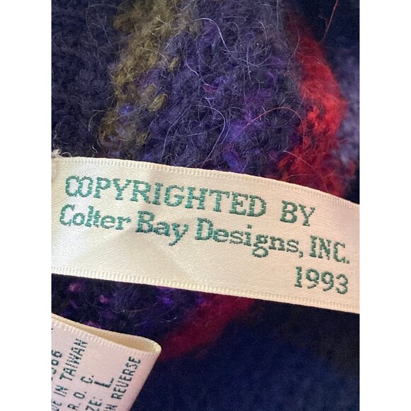 Colter Bay Int Vintage Multicolor Cardigan Pullover Sweater L 2 pocket 5 button - Picture 6 of 16